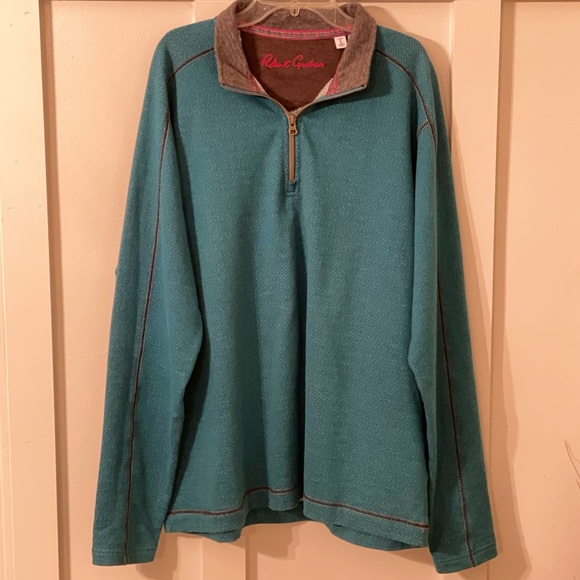 LIKE NEW Robert Graham Teal Zip Up - Picture 2 of 4